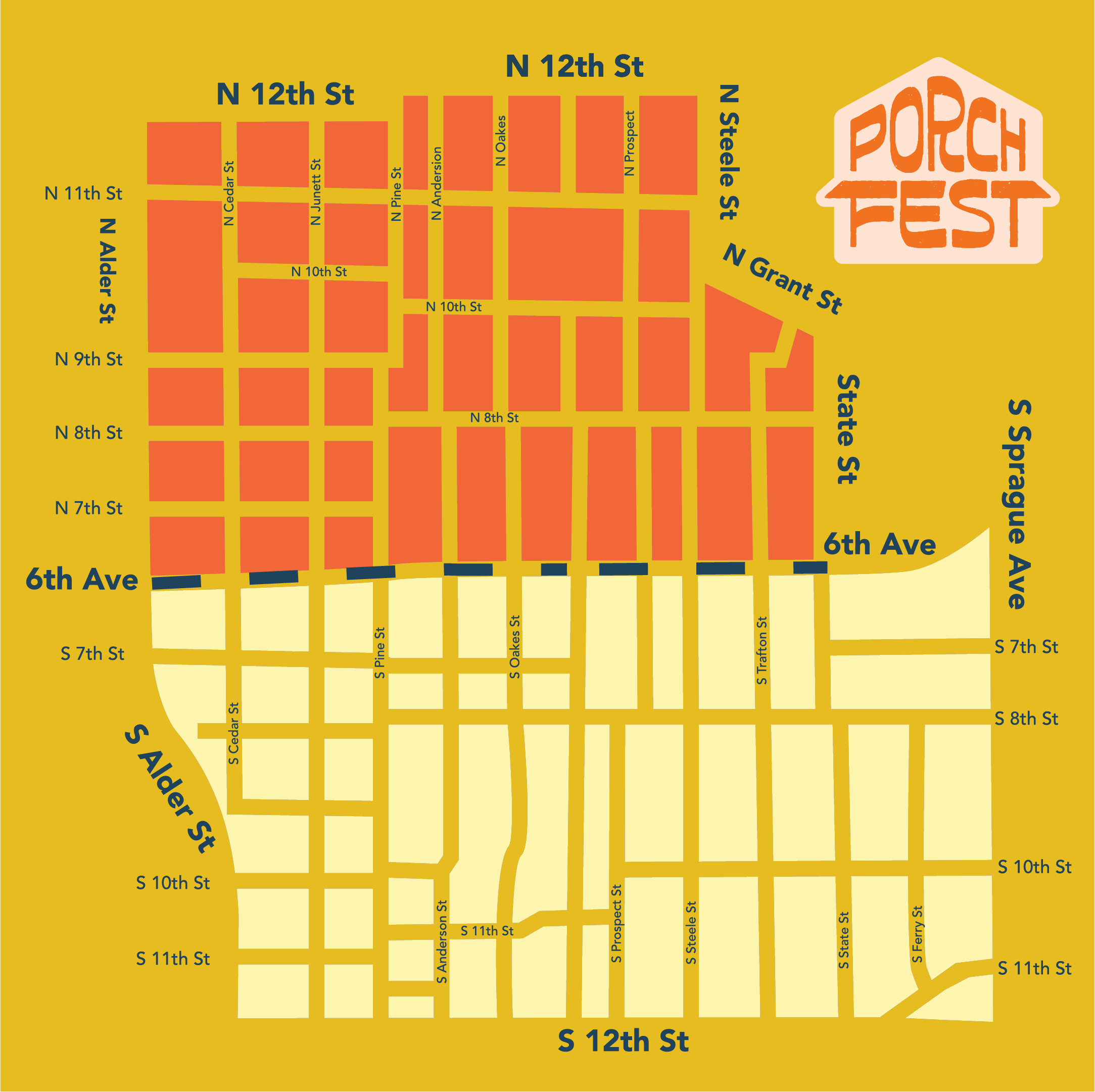 Tacoma Porchfest festival map